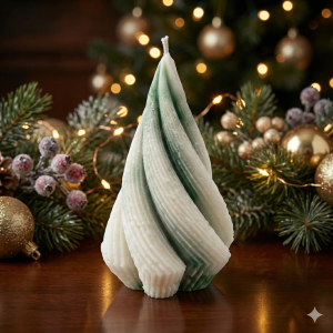 Evergreen Swirl Tree Candle