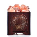 Healing Chakras Himalayan Rock Salt Wooden Basket Lamp | Alignment & Energy