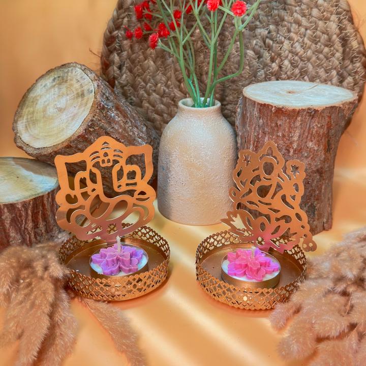 Laxmi Ganesh Shadow Candle | Prosperity Light