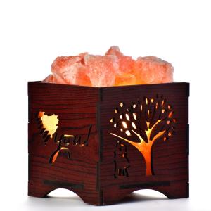 Love You Himalayan Rock Salt Wooden Basket Lamp | Love & Togetherness