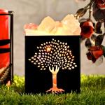 Buddha Tree Himalayan Rock Salt Wooden Basket Lamp | Enlightenment & Balance