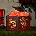 Love Rock Salt Wooden Basket Lamp | Love & Emotion