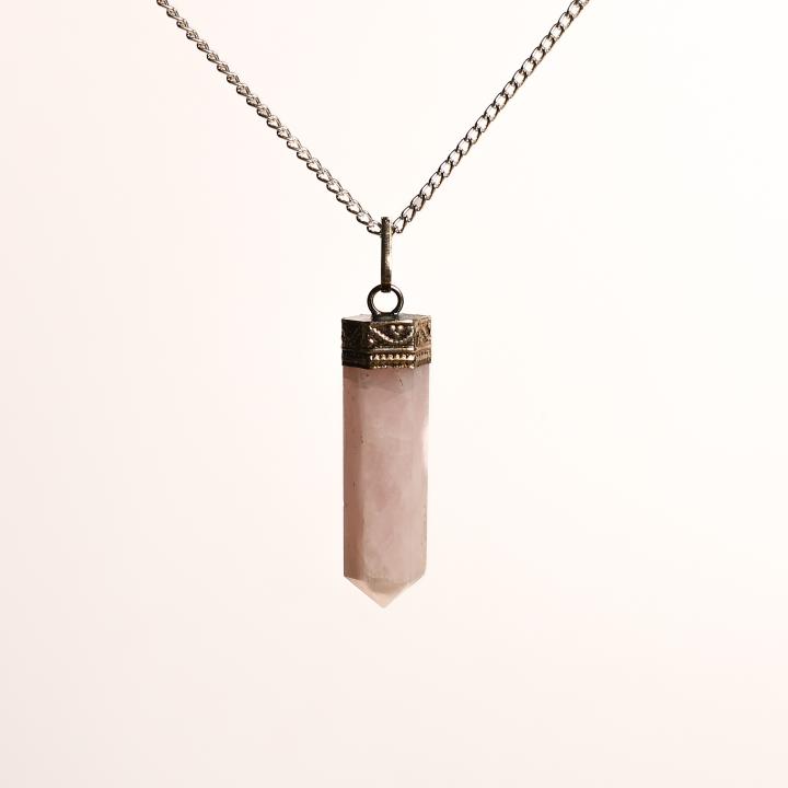 Rose Quartz Pencil Pendant | Focused Love Point