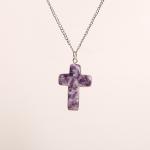 Lepidolite Cross Pendant | Calm & Balance Cross