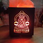 Navkar Mantra Himalayan Rock Salt Basket Lamp | Peace & Devotion