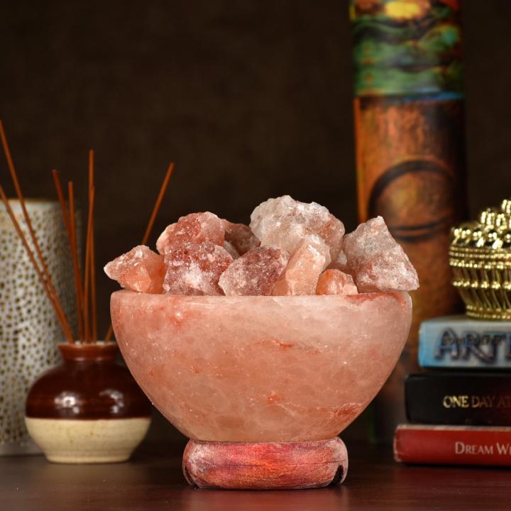 Fire Bowl Himalayan Rock Salt Crafted Lamp | Energy & Warmth