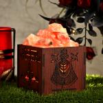 Khatu Shyam Himalayan Rock Salt Wooden Basket Lamp | Devotion & Blessings