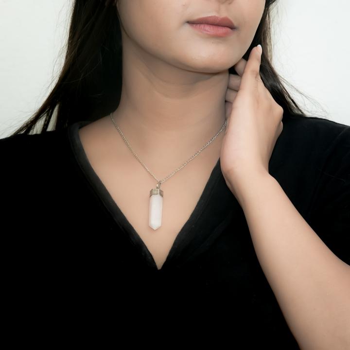 Rose Quartz Pencil Pendant | Focused Love Point