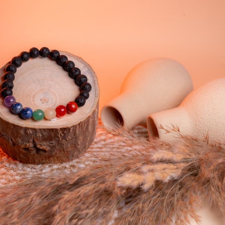 7 Chakra with Lava Stone Bracelet | Grounded Energy & Balance
