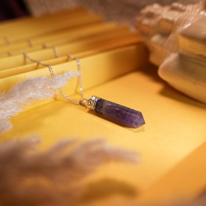 Amethyst Pencil Pendant | Energy Focus Point