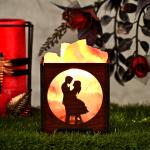 Couple Fairy Himalayan Rock Salt Wooden Basket Lamp | Love & Togetherness