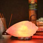 Shankh Shaped Himalayan Rock Salt Crafted Lamp | Purity & Spirituality