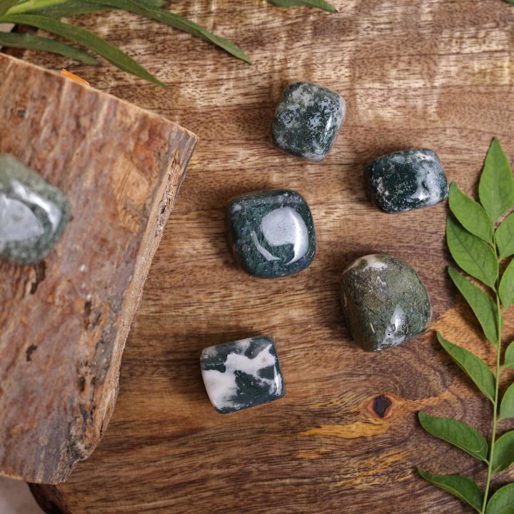 Moss Agate Tumble | Growth & Grounding
