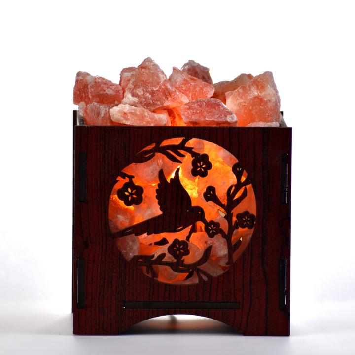 Nature Life Rock Salt Wooden Basket Lamp | Freedom & Positivity