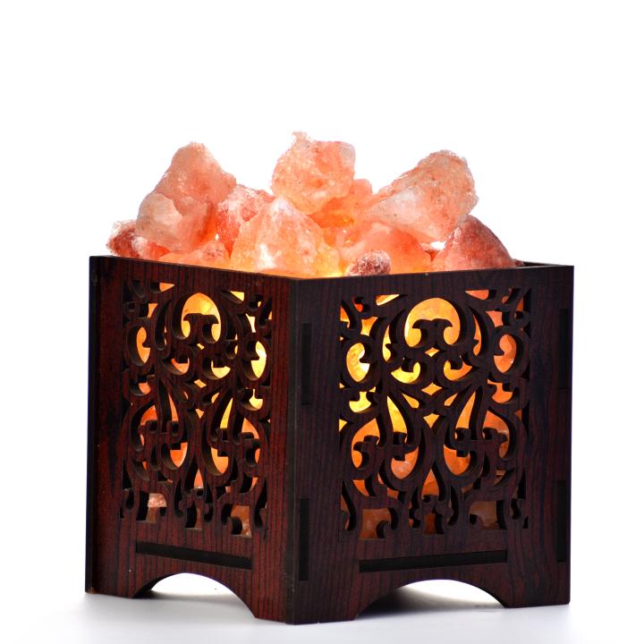 Contempary Himalayan Rock Salt Basket Lamp | Aesthetic & Decor