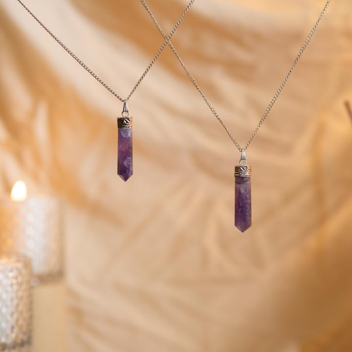 Amethyst Pencil Pendant | Energy Focus Point