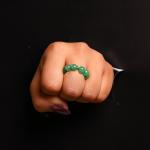 Green Aventurine Beads Ring | Prosperity & Luck