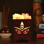 Maa Himalayan Rock Salt Wooden Basket Lamp | Love & Protection