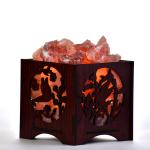 Nature Life Rock Salt Wooden Basket Lamp | Freedom & Positivity