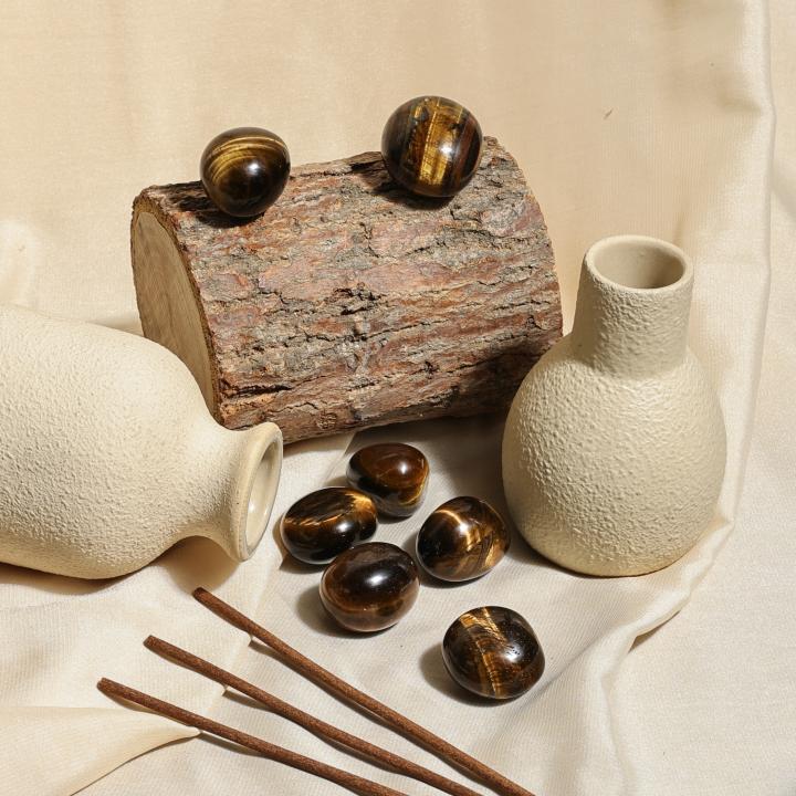 Brazilian Tiger's Eye Tumble | Confidence & Protection