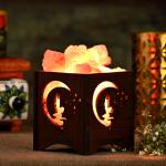 All Over Fairy Himalayan Rock Salt Wooden Basket Lamp | Transformation & Joy