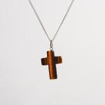 Tiger's Eye Cross Pendant | Faith in Strength