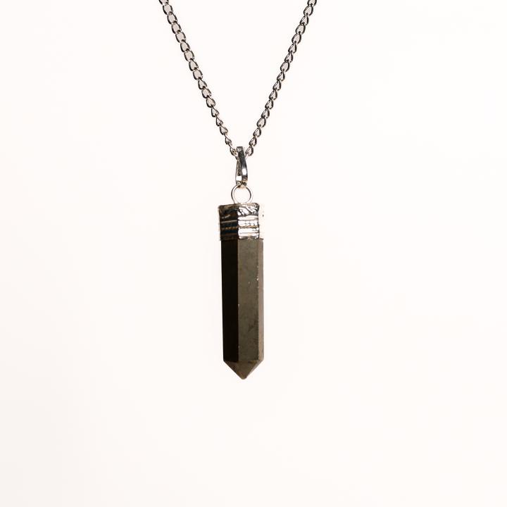 Pyrite Pencil Pendant | Focused Wealth Point