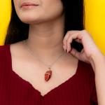 Carnelian Raw Pendant Wire Wrapped | Natural Passion Energy