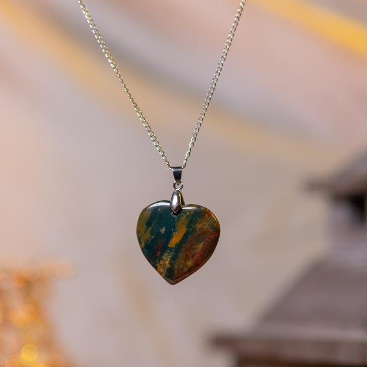 Bloodstone Heart Pendant | Heart of Courage