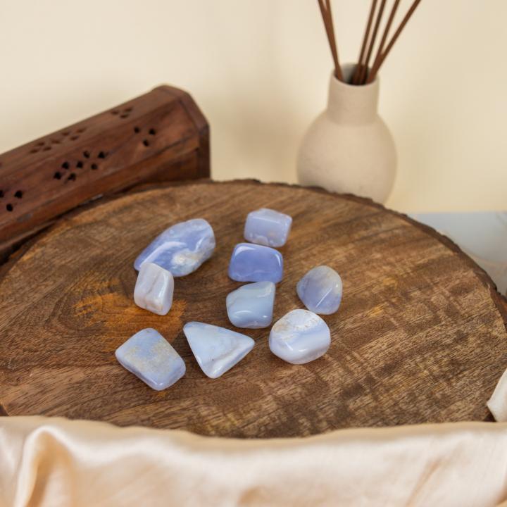 Blue Lace Agate Tumble | Serenity & Expression