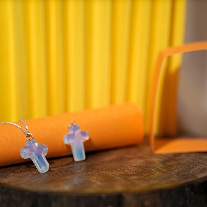 Opalite Cross Pendant | Cross of Serenity