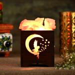 All Over Fairy Himalayan Rock Salt Wooden Basket Lamp | Transformation & Joy