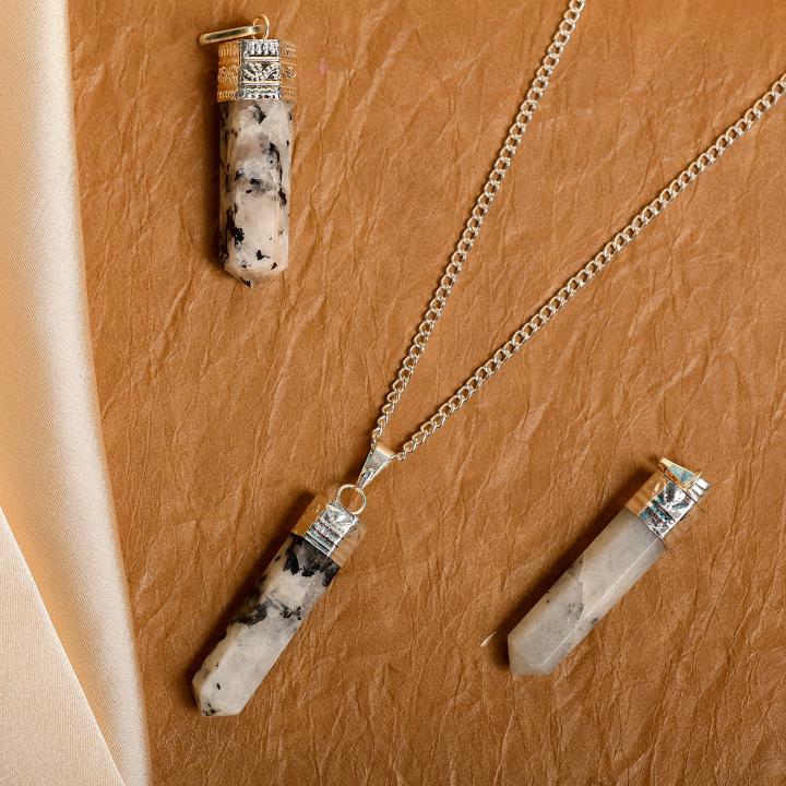 Rainbow Moonstone Pencil Pendant | Lunar Vision Point