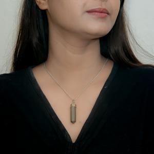 Pyrite Pencil Pendant | Focused Wealth Point