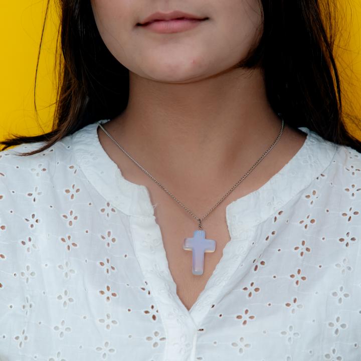 Opalite Cross Pendant | Cross of Serenity