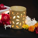 Leaf Pattern Ceramic Candle Diffuser | Nature & Freshness