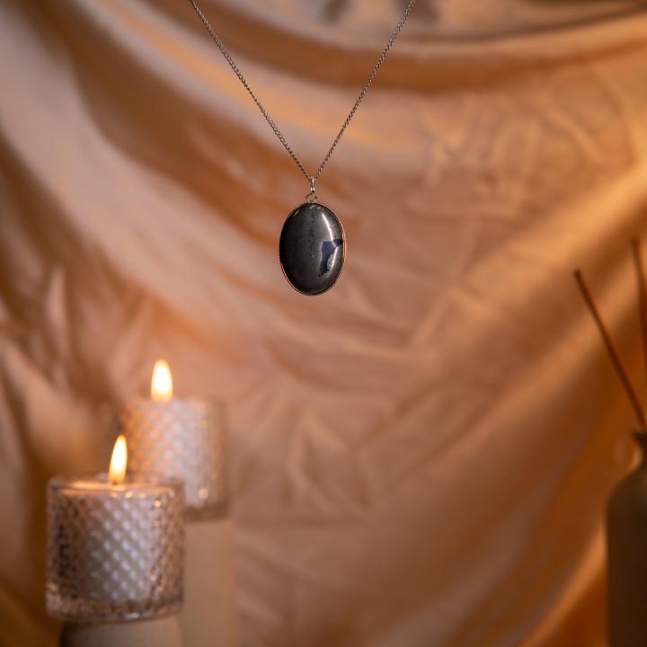 Pyrite Big Oval Pendant | Prosperity Oval