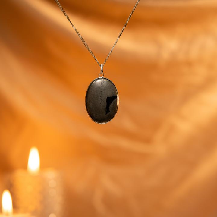 Pyrite Big Oval Pendant | Prosperity Oval