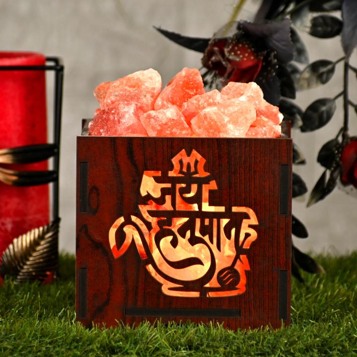 Jai Hanuman Himalayan Rock Salt Basket Lamp | Strength & Devotion