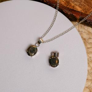 Pyrite Small Oval Pendant | Shield of Prosperity