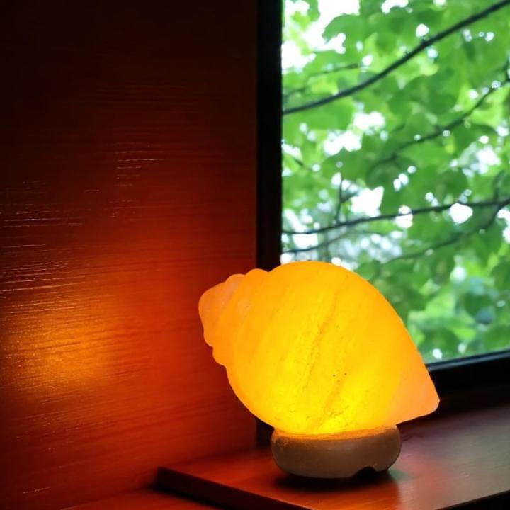 Shankh Shaped Himalayan Rock Salt Crafted Lamp | Purity & Spirituality