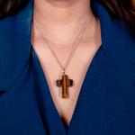 Tiger's Eye Cross Pendant | Faith in Strength